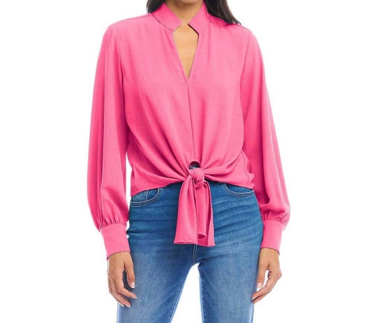 Karen Kane - Long Sleeve Tie-Front Top