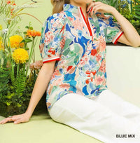 Umgee - Jacquard Bloomscape Print Top