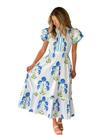 umgee Blossom Meadow Midi Dress in white - women's dress