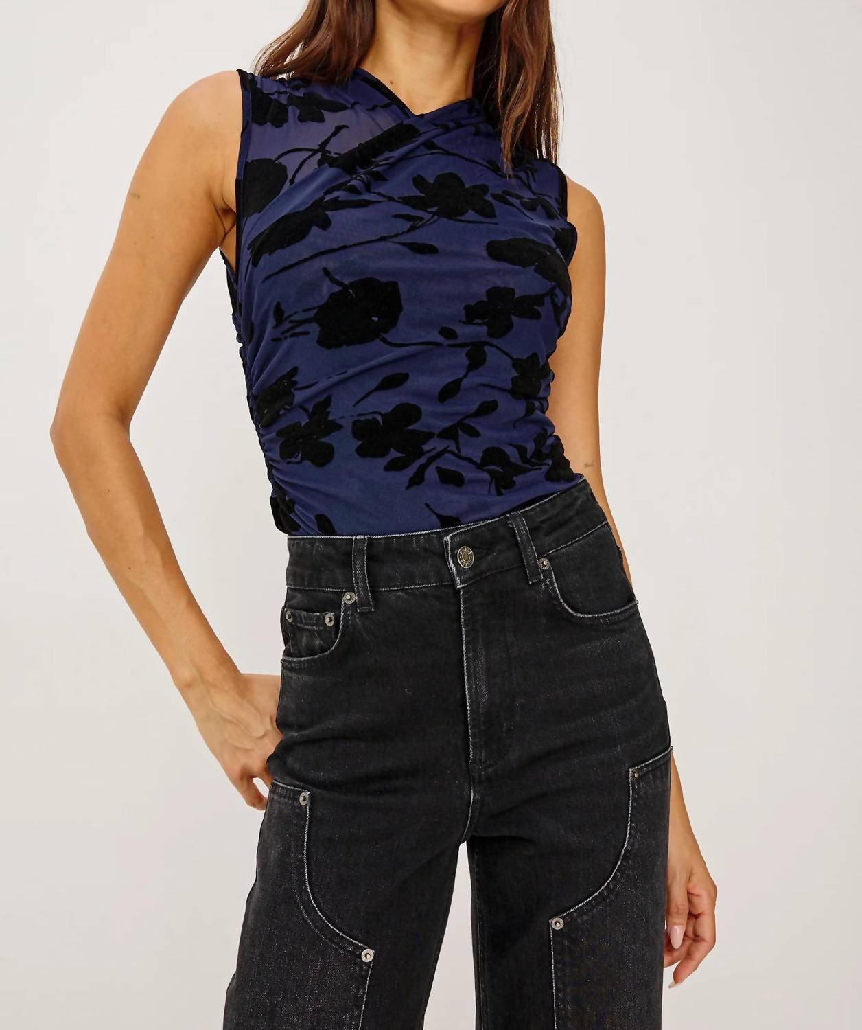 Rails - Lauris Velvet-flocked Top