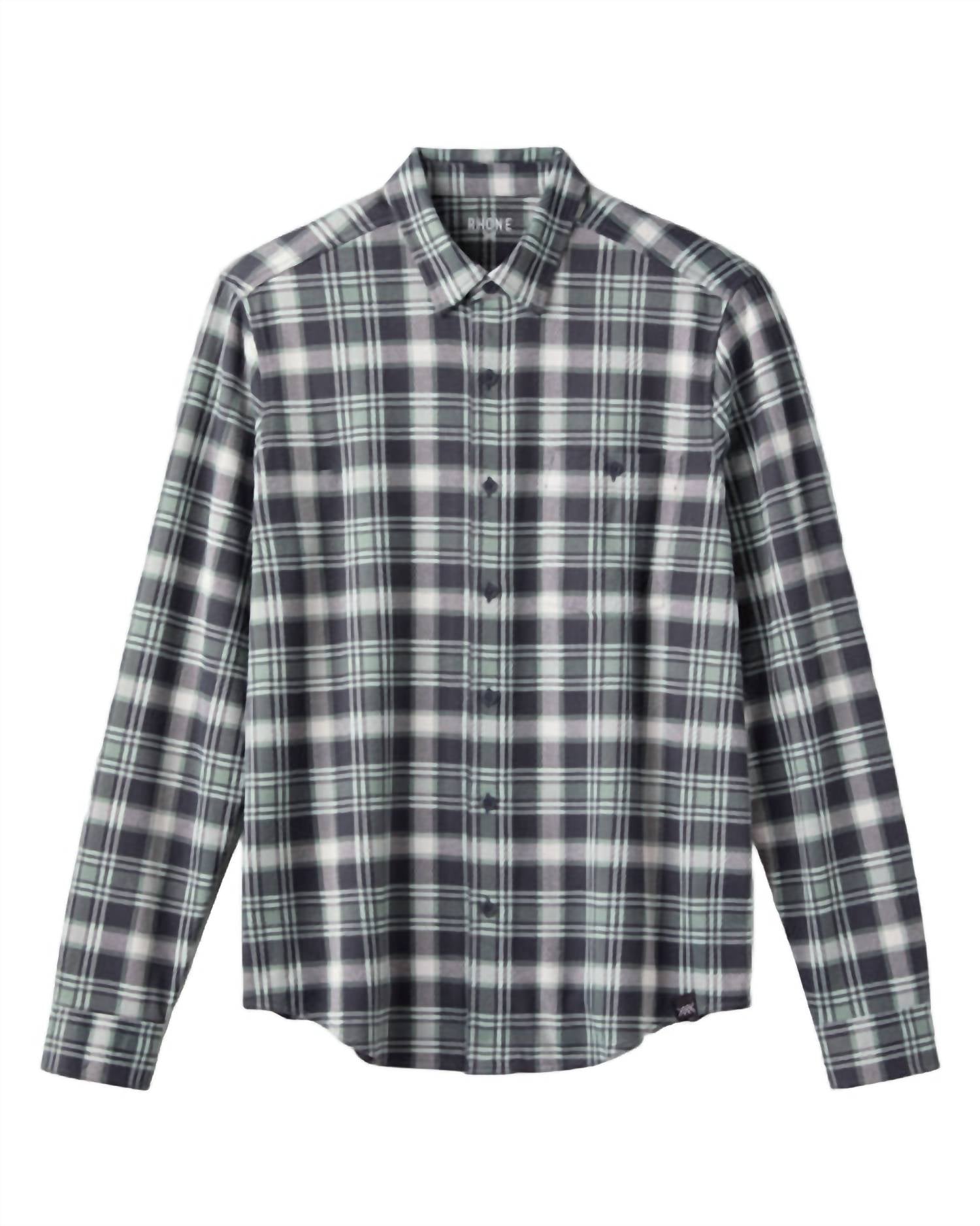 RHONE Hardy Flannel Long Sleeve Shirt in pine gray plaid - men's long sleeve top - view 4