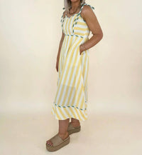 &Merci - Raya Striped Binding Midi Dress
