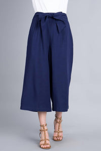 Tea N Rose - Cropped Flare Pant With Bow Waistband