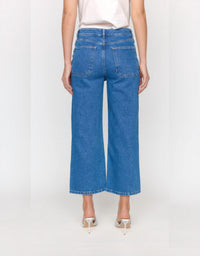CHRISTY LYNN Dorian Cropped Denim Pant in lapis - women's pants - detail view