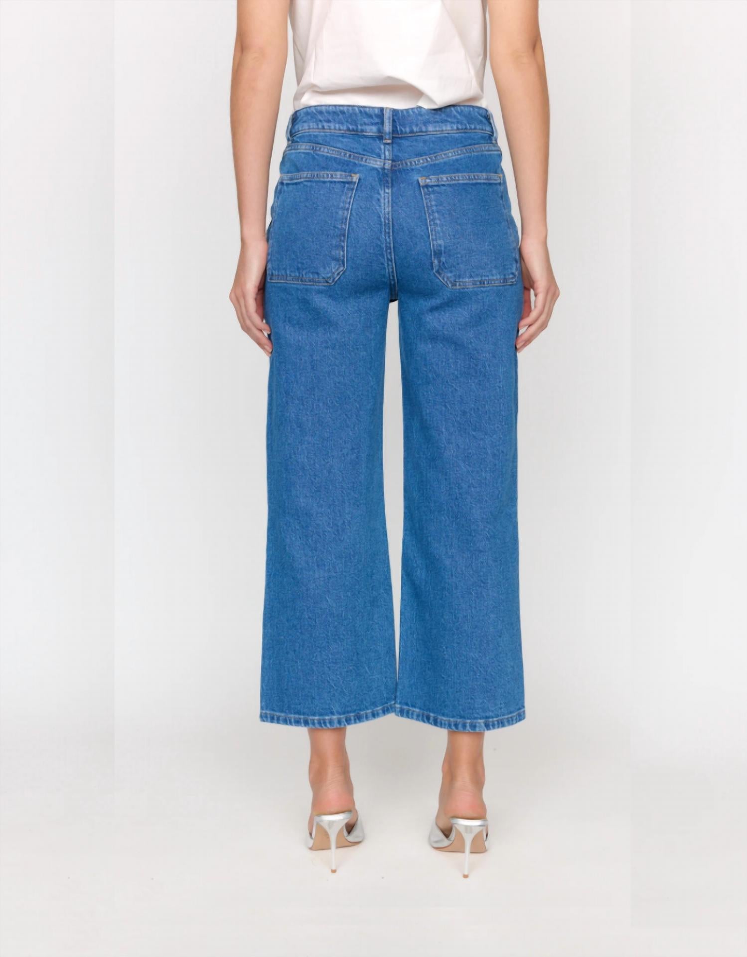 CHRISTY LYNN Dorian Cropped Denim Pant in lapis - women's pants - detail view