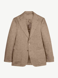 Luca Faloni Men’s Linen Blazer in brown - men's jacket - view 5