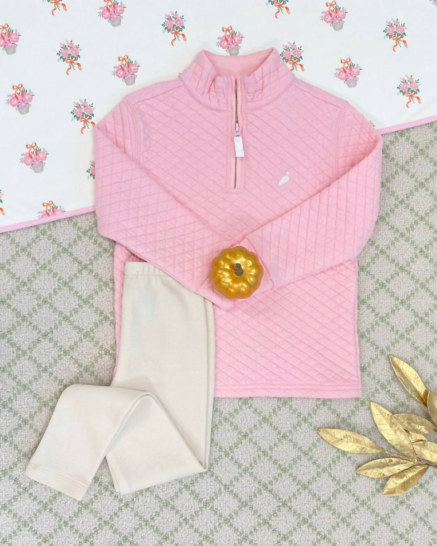 The Beaufort Bonnet Company - Quilted Canter Collar Half Zip Sweater
