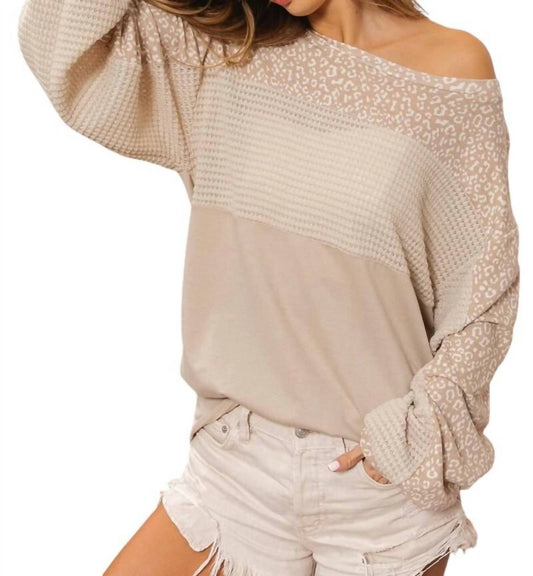 Bibi - LEOPARD POPCORN KNIT TOP