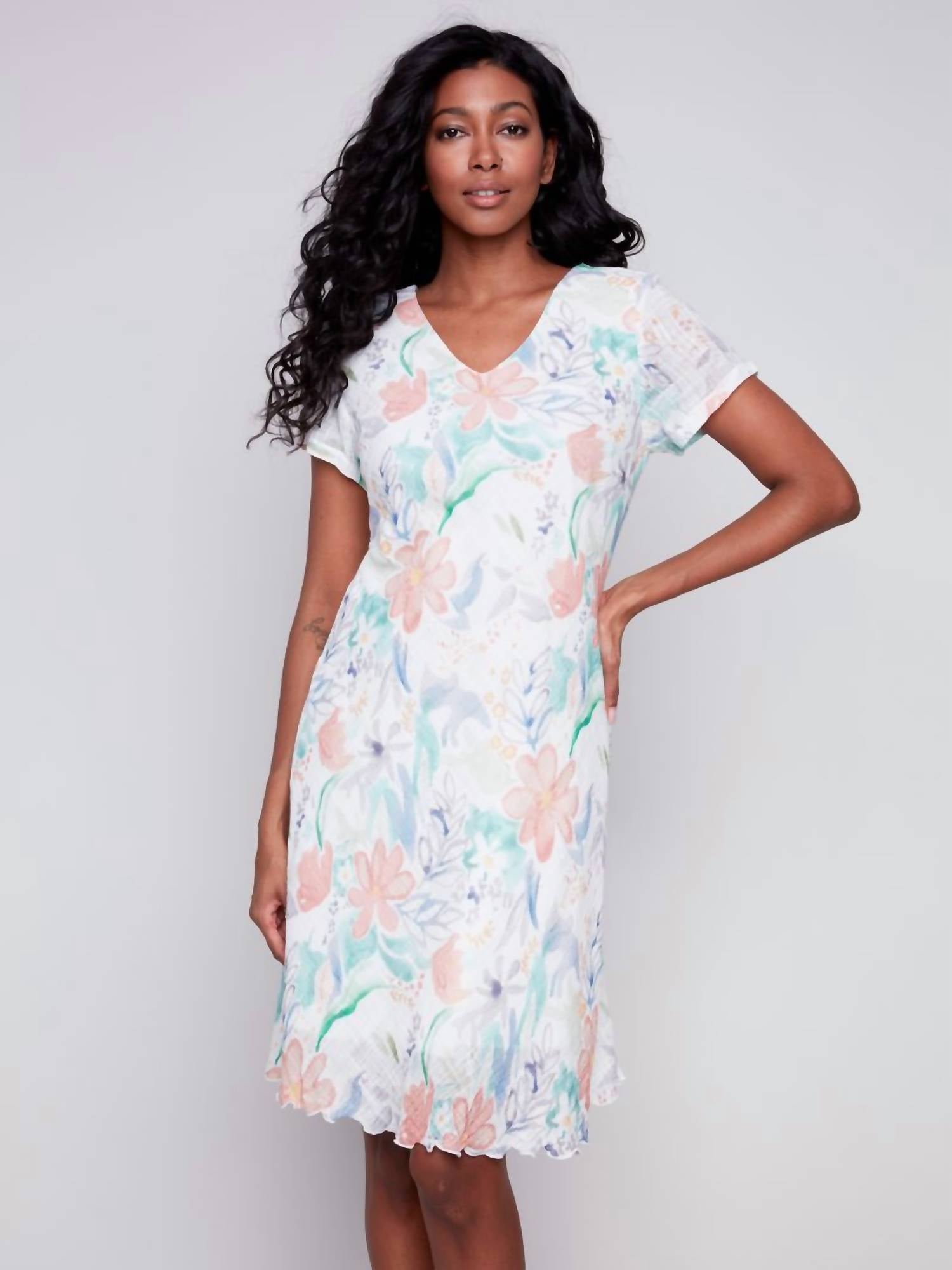 Charlie B - Lotus Floral Cap Dress
