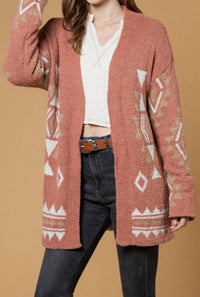 Very J - Aztec Knit Soft Cardigan