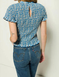 Nation Ltd - Evie Smocked Short Sleeve Top
