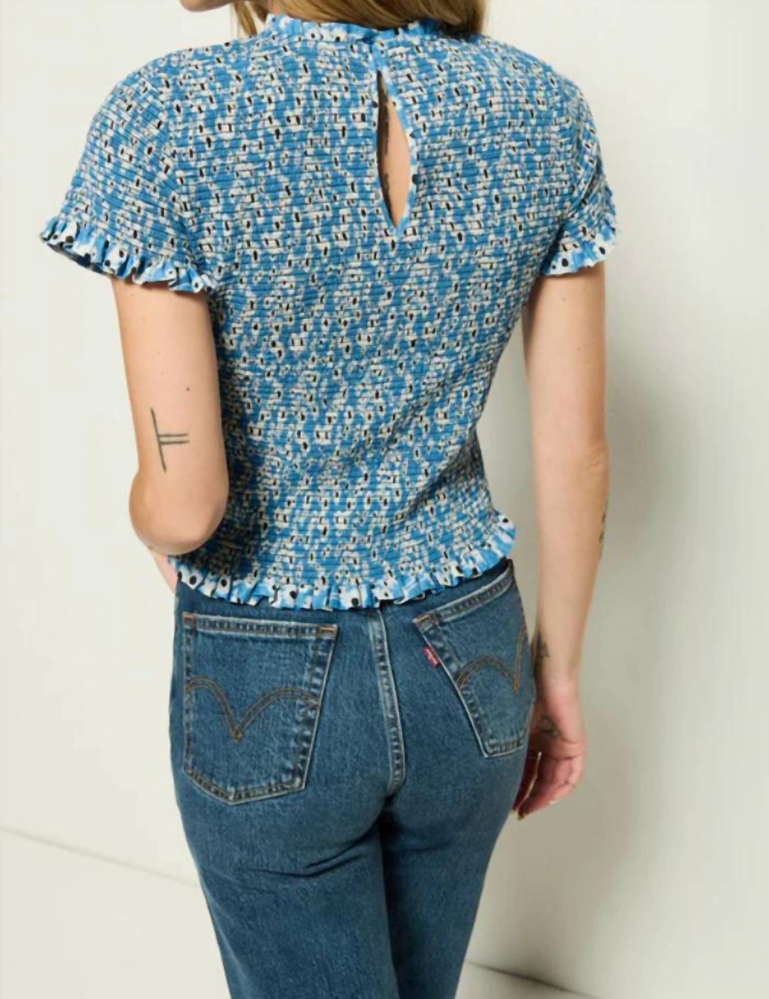 Nation Ltd - Evie Smocked Short Sleeve Top