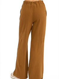 Hyfve - High Waist Drawstring Wide Leg Pants