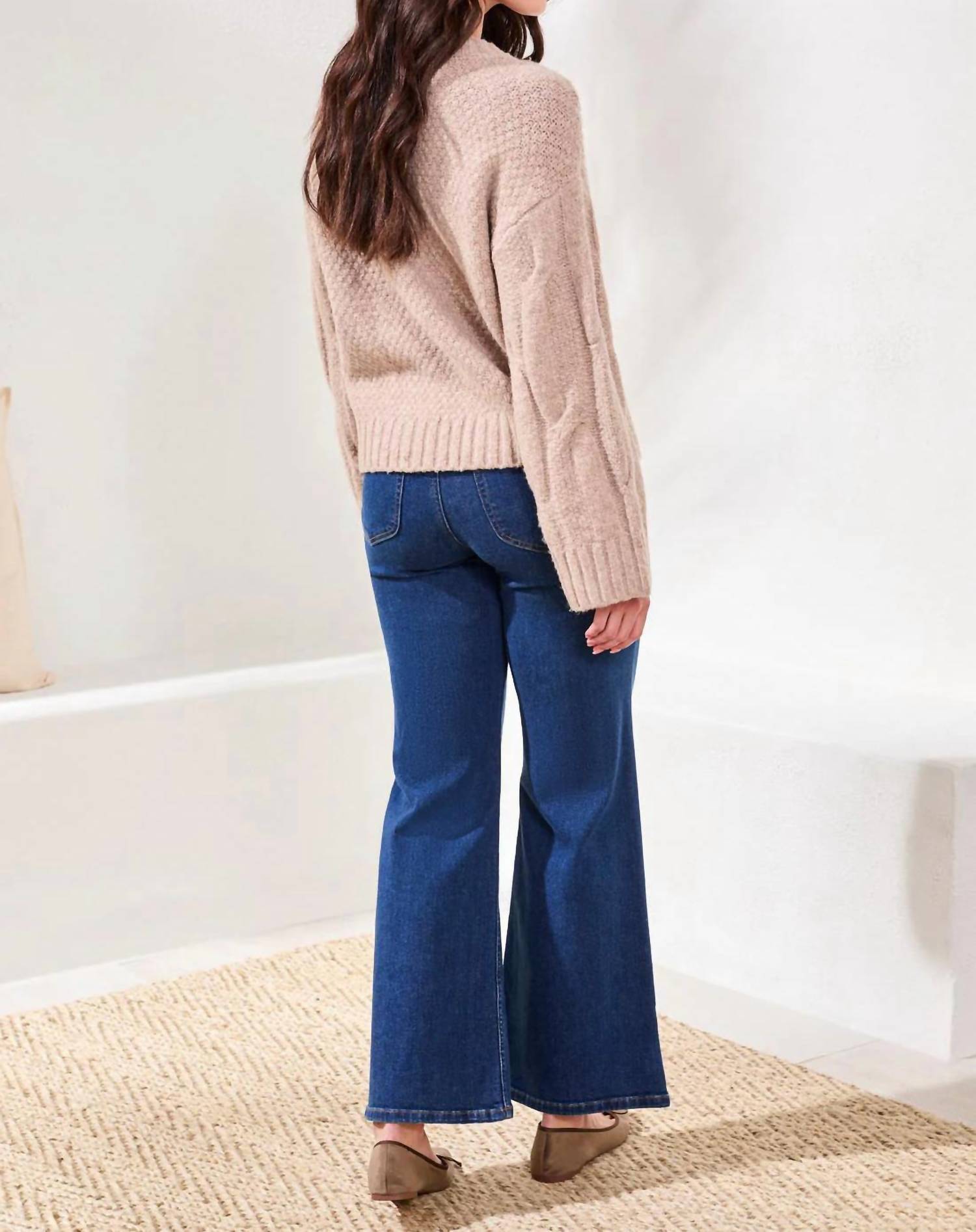 Tribal - Cable Knit Textured Crewneck Sweater