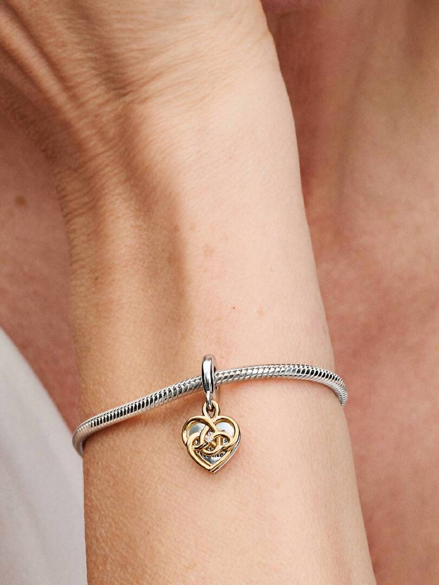 Pandora - Mom Lab-grown Diamond Engravable Double Dangle Charm