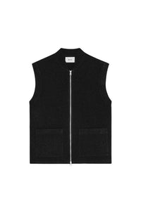 NN07 Boiled Merino Vest in black - men's jacket - alternate view