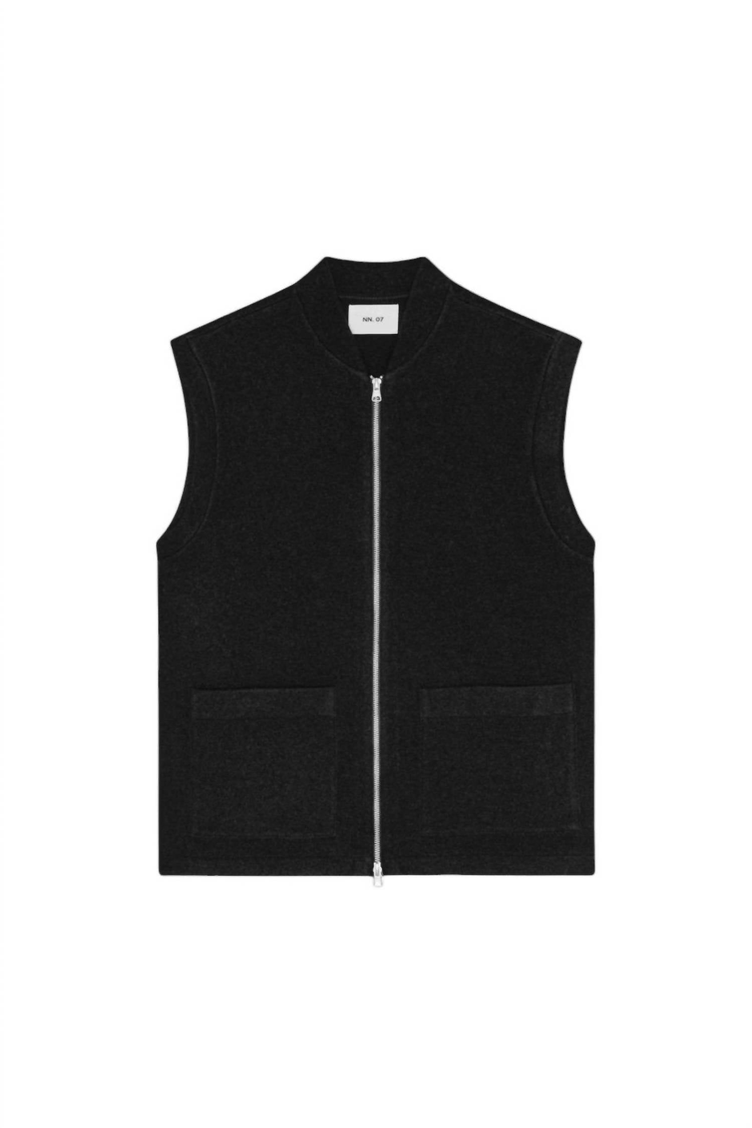 NN07 Boiled Merino Vest in black - men's jacket - alternate view