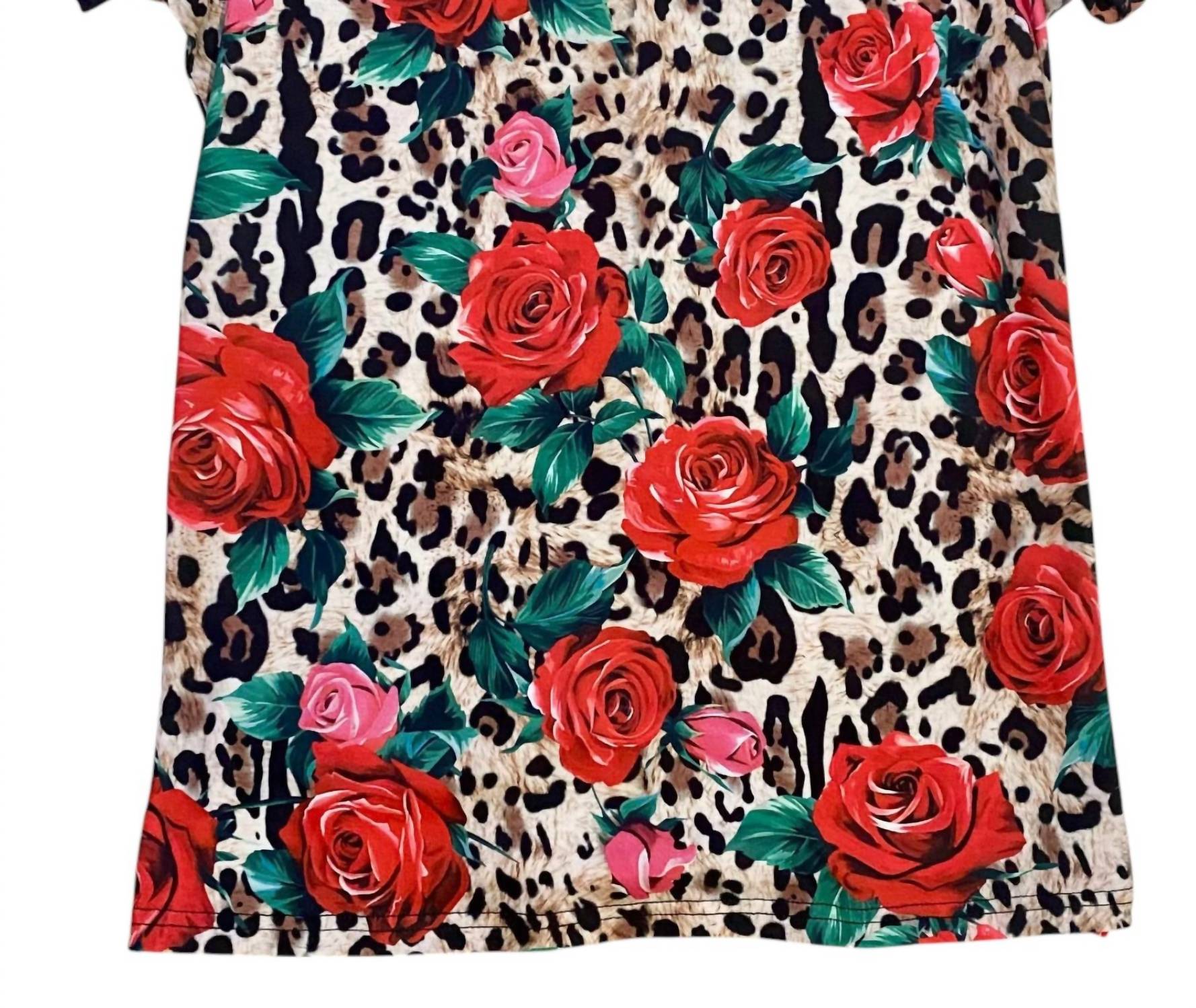 Lulu Clothes - Women's Wild Print Puff Sleeve Top