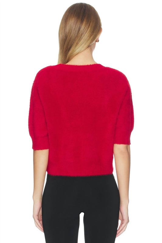 L'Agence - Guinevere Short Sleeve Crop Crew Sweater