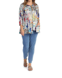 Jess & Jane - Mirage Fine Knit Contrast Seam Top