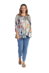 Jess & Jane - Mirage Fine Knit Contrast Seam Top