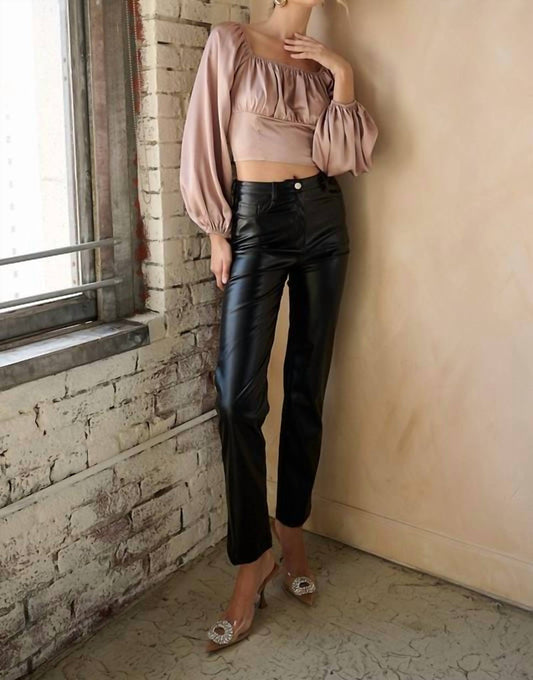 Mittoshop - Faux Leather Pants