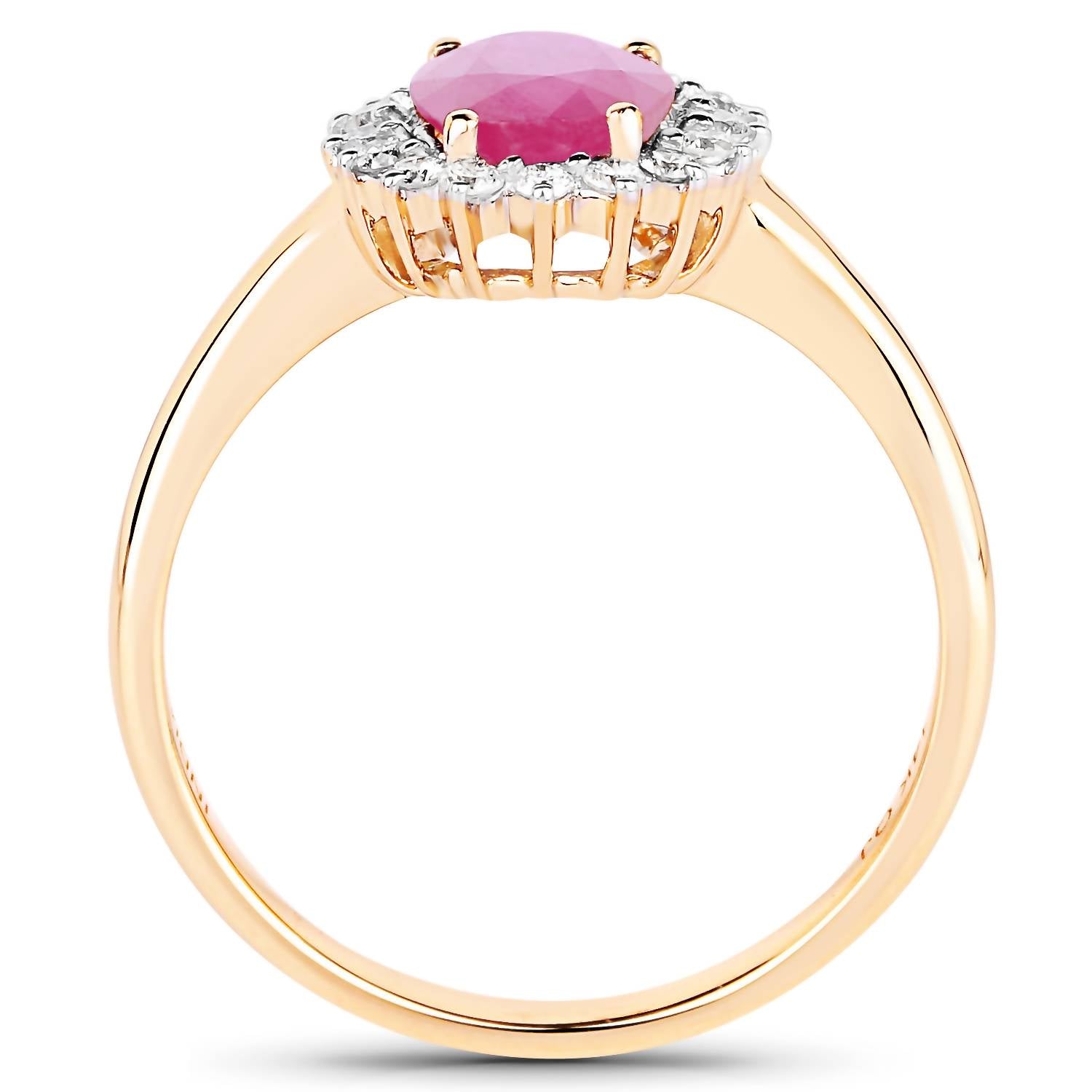 Diana M Jewels Women's Oval Natural Ruby Fashion Ring (1.51 Ct) - Classic in 14k yellow gold - women's jewelry - detail view