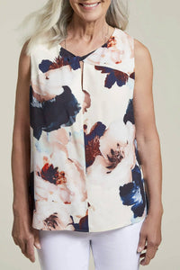 Tribal - Tammy Twisted Front Sleeveless Blouse