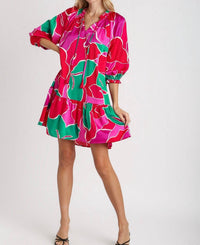 Umgee - Color Snap Printed Dress