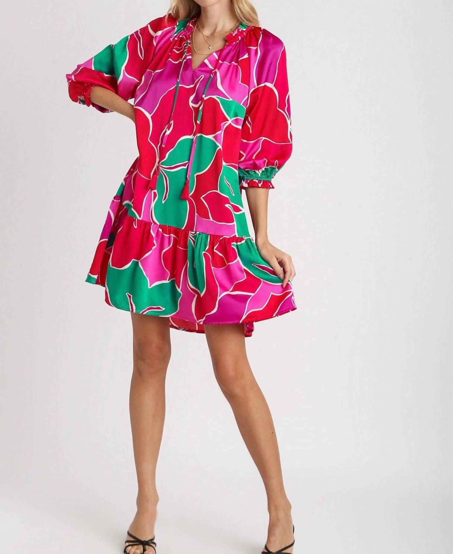Umgee - Color Snap Printed Dress