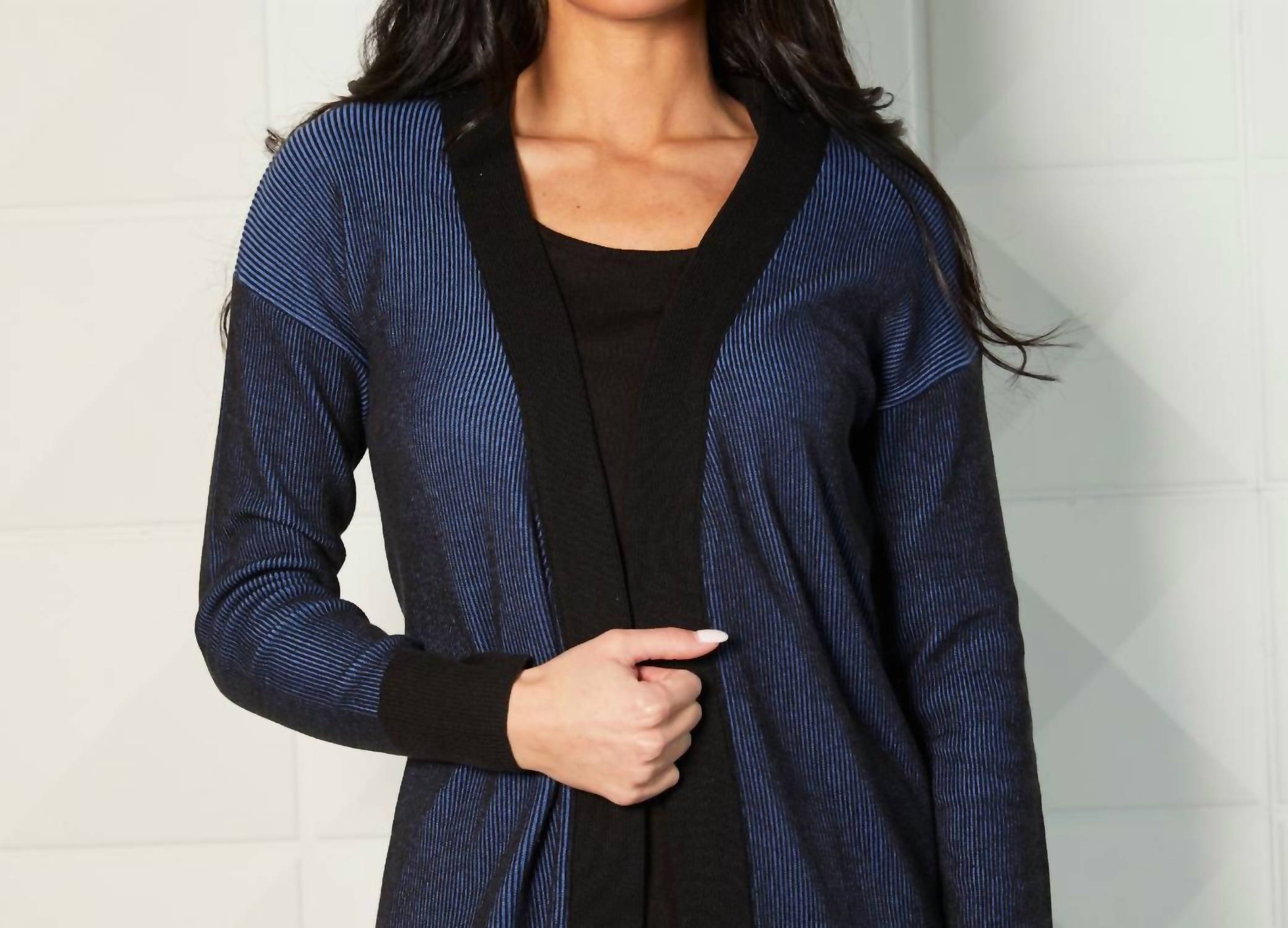 Angel Apparel - Two Tone Ribbed Cardigan