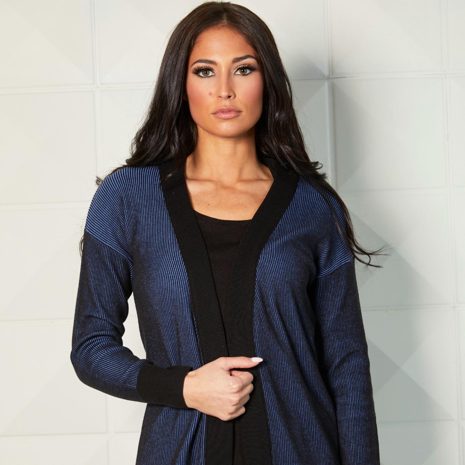 Angel Apparel - Two Tone Ribbed Cardigan
