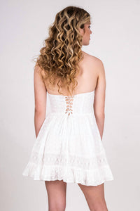 Sky To Moon - Eyelet Lace-up Back Dress