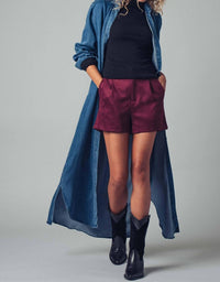 Urban Daizy - Relaxed Western Denim Midi Shirt Dress
