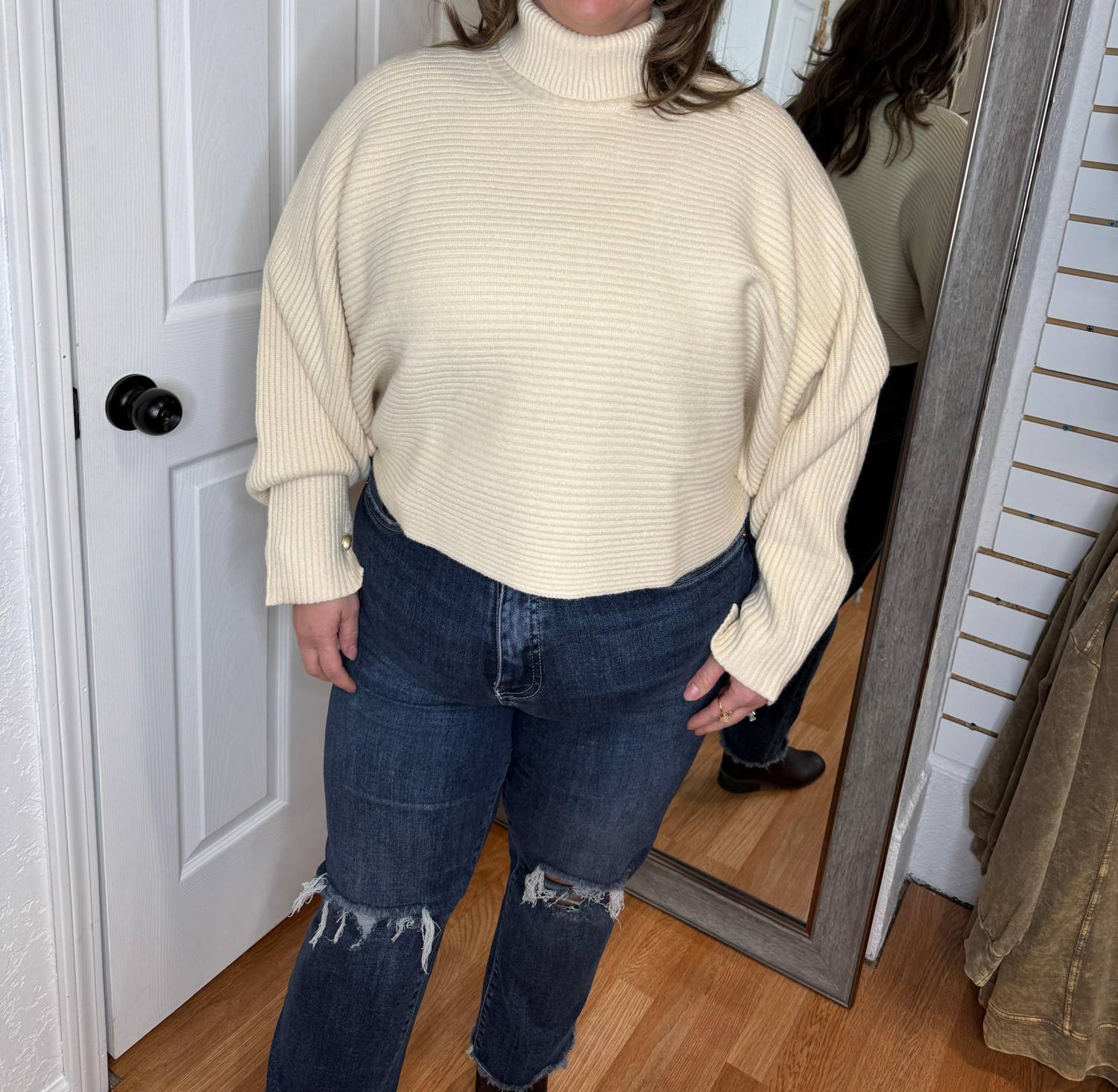 Skies Are Blue - Darlene Turtleneck Dolman Sweater