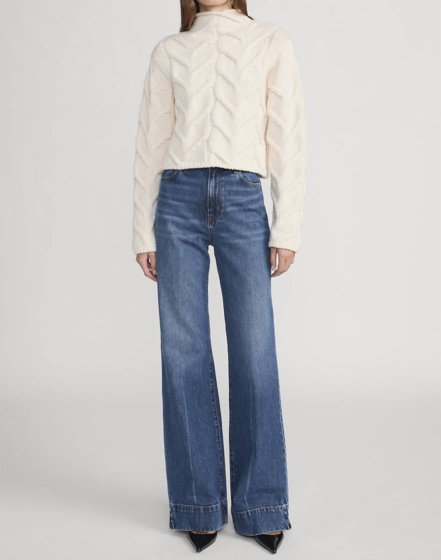 FRAME The Slice Flare Jean in headliner - women's jeans - view 4