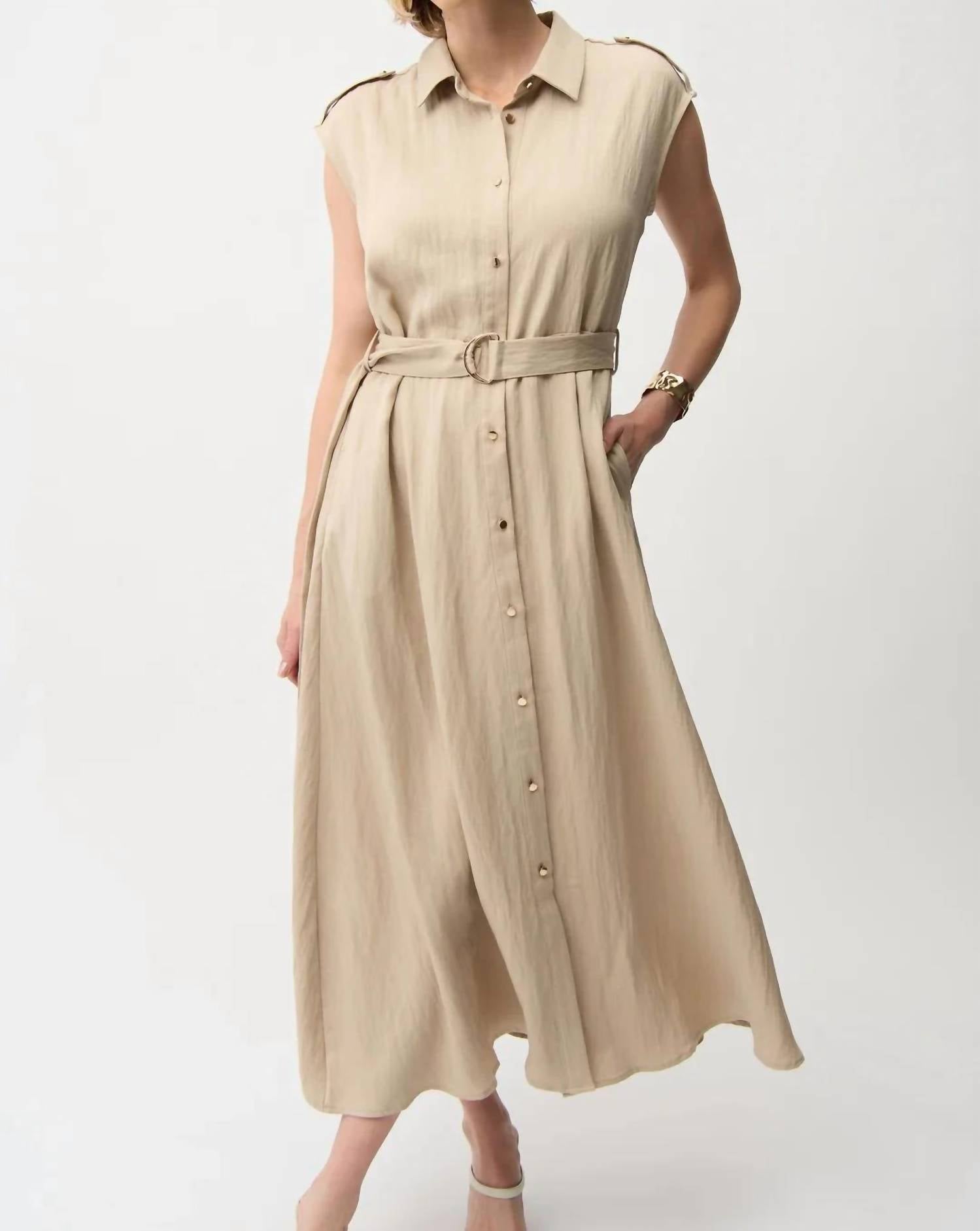 Joseph Ribkoff - Belted Midi Shirt Dress