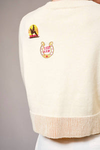 Blue B - Horse Graphic Western Patch Sweater