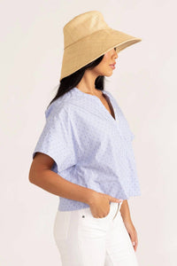 Thomas & Lourdes London Crop Top in diamond stripe - women's shirt - alternate view