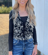 In February - Beautifully Embroidered Knit Vest