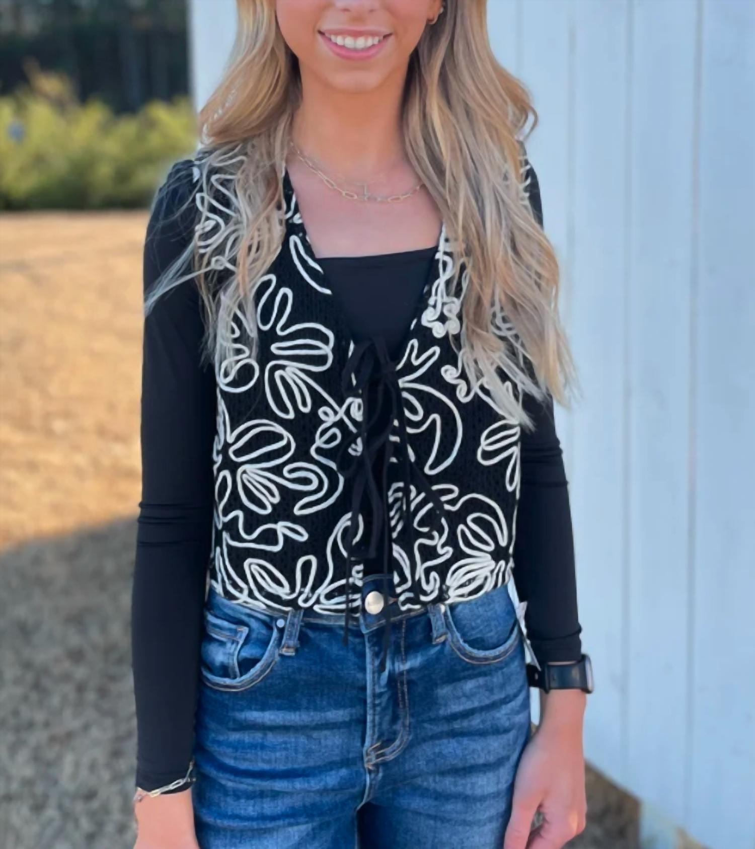 In February - Beautifully Embroidered Knit Vest