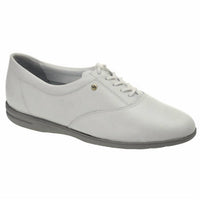 easy spirit Women's Motion Lace Up Oxford Shoes in white - women's flats - detail view