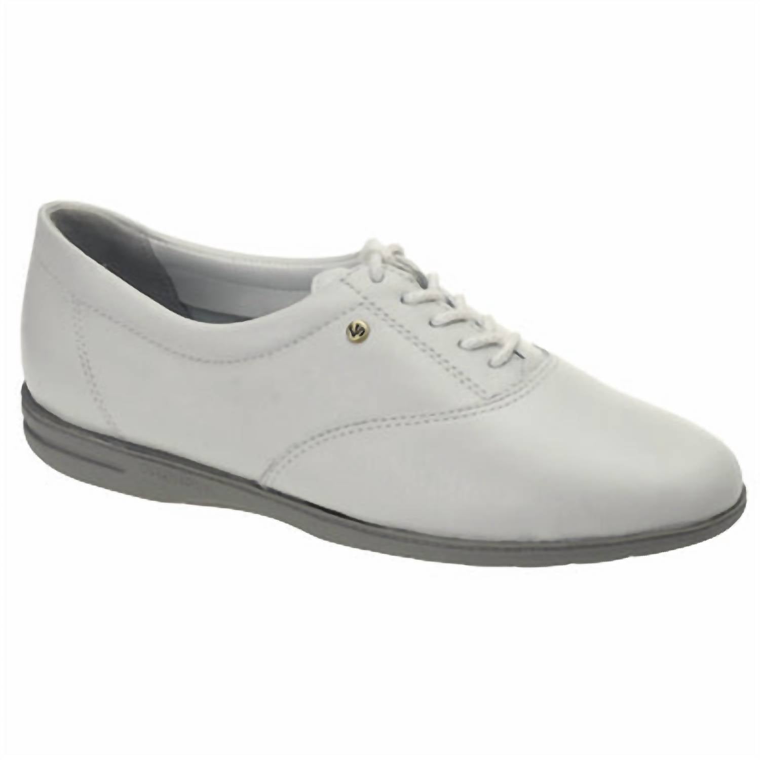 easy spirit Women's Motion Lace Up Oxford Shoes in white - women's flats - detail view