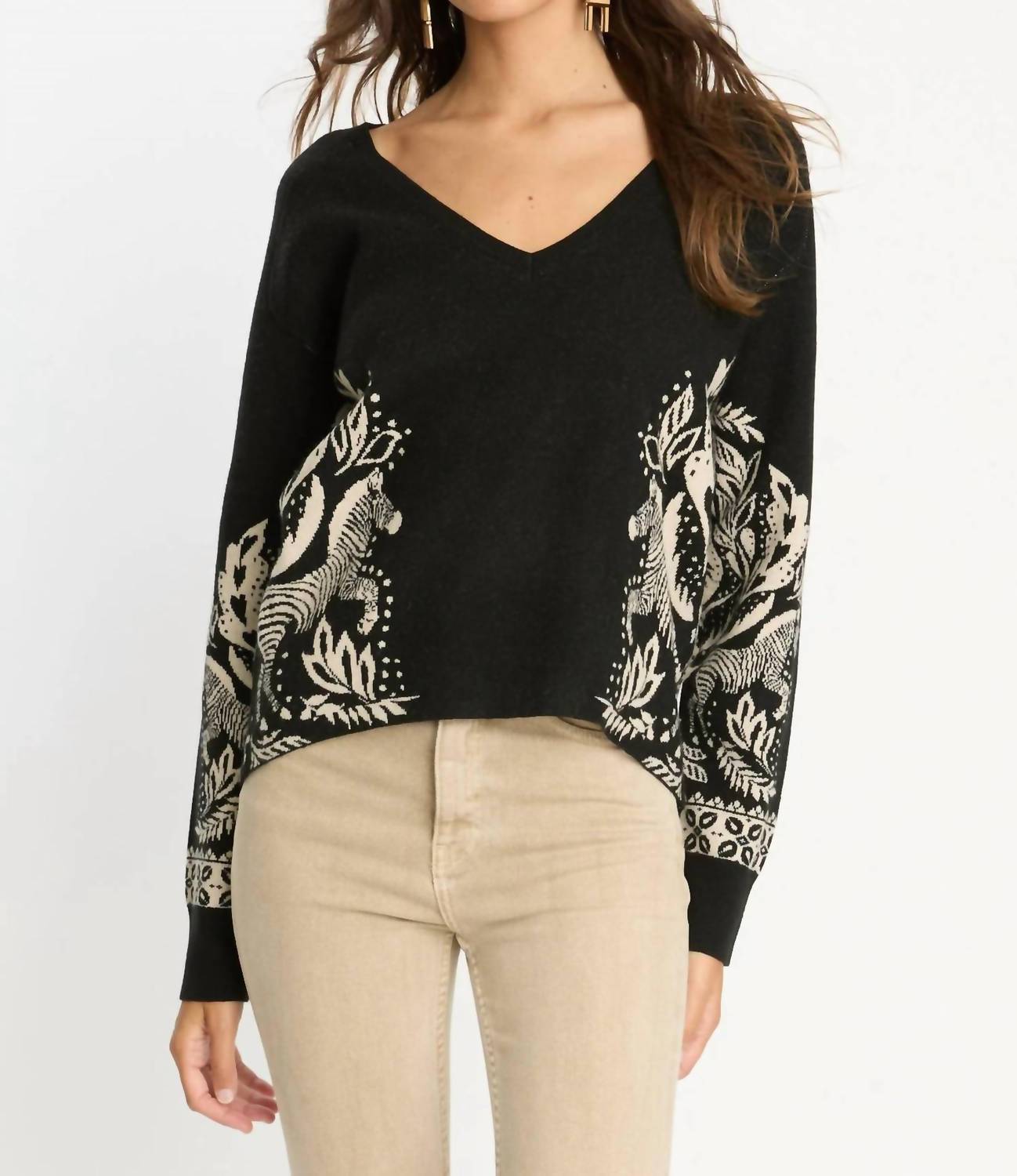 CABALLERO Krista Sweater in zebra fern - women's sweater
