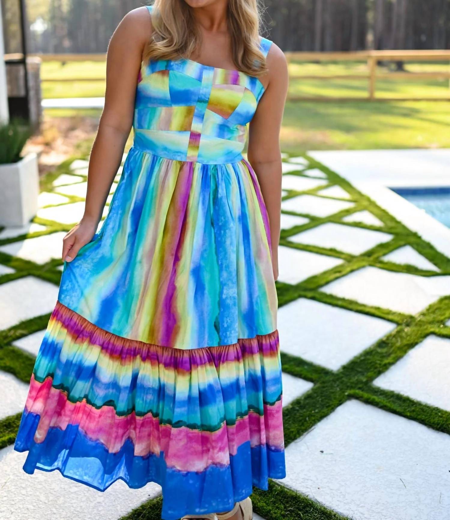 Alivia - Sunset Stripe Gianna Dress