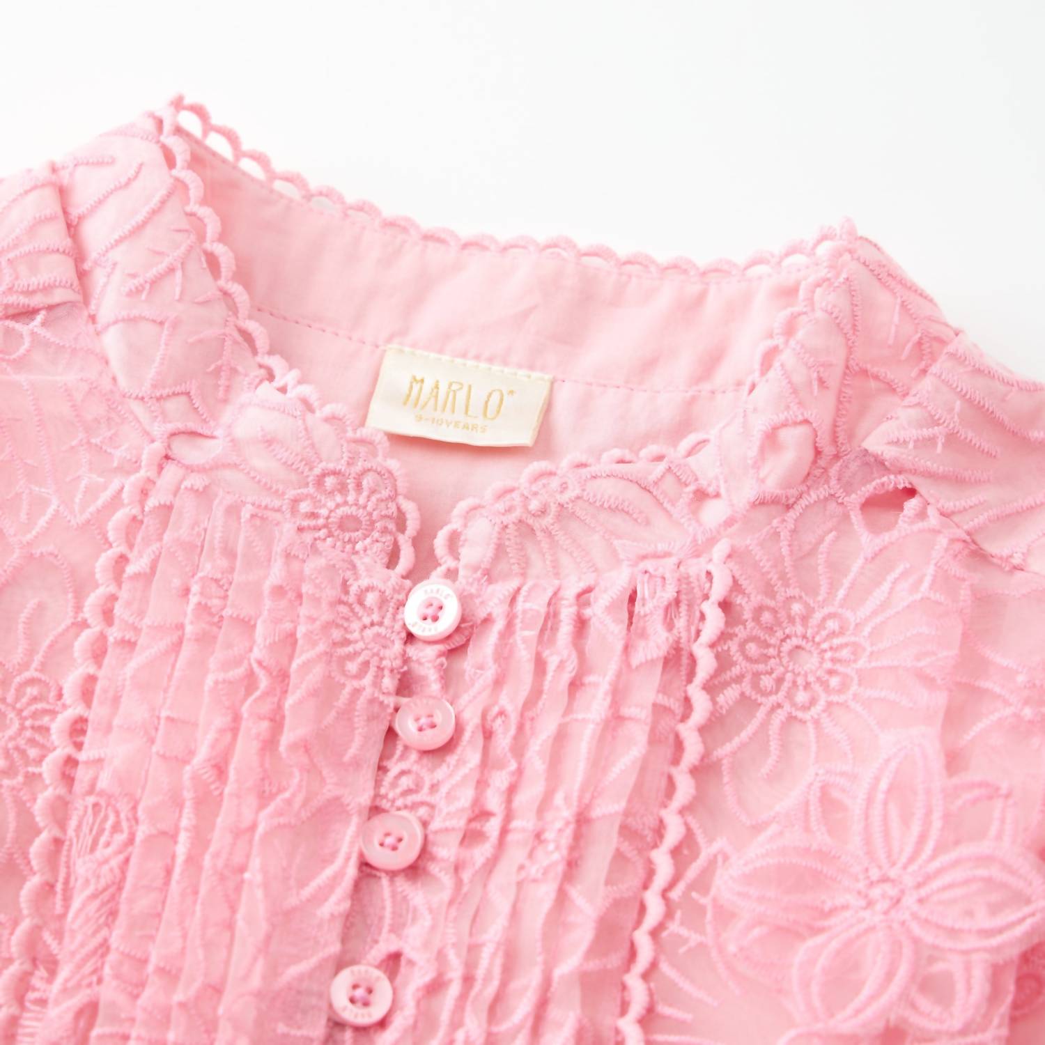 Marlo - Girl's Prue Long Sleeve Embroidered Mini Dress