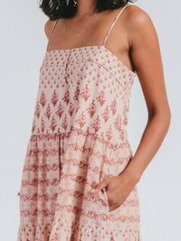 Cleobella Daisy Midi Dress in gradient block print - women's dress - detail view