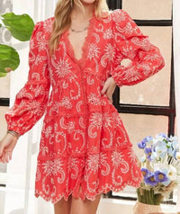 Adora - Puff Sleeve Floral Dress