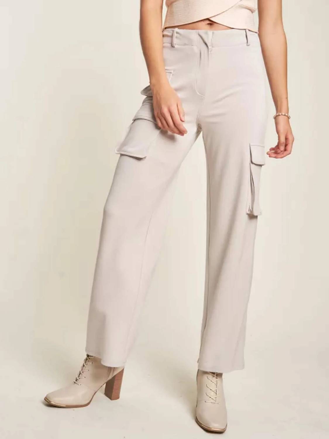 Davi & Dani - Tummy Control Casual Cargo Pants