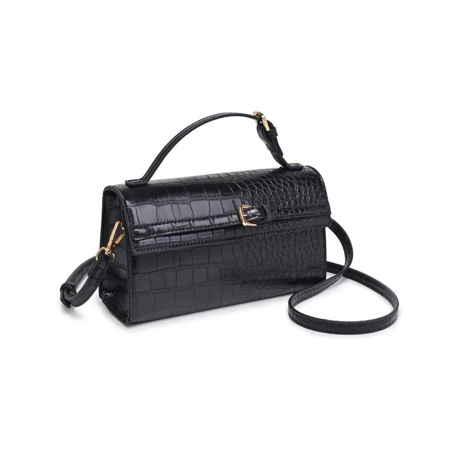 Urban Expressions - Women's Thea Vegan Leather Croc Print Crossbody Top Handle Bag